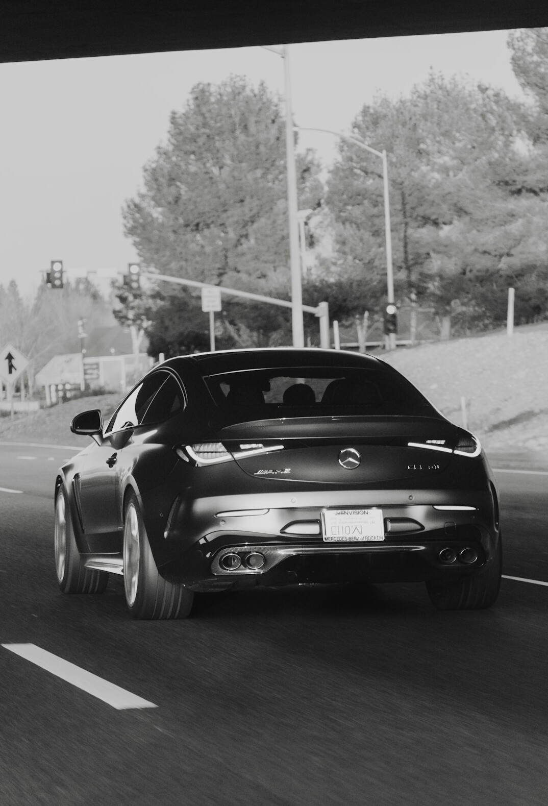 luxury sports car on road